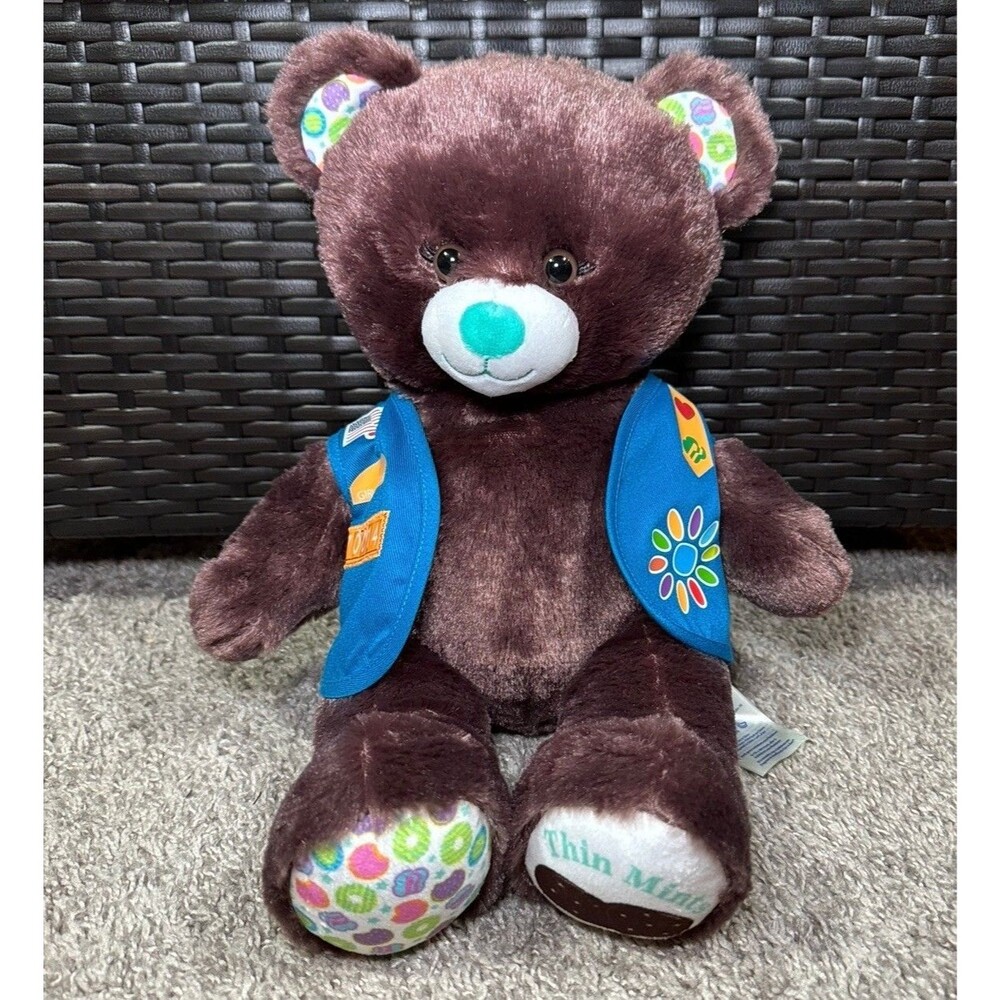 Build A Bear Plush Girl Scout RARE Original Thin Mints Edition 15” w/ Vest Cute